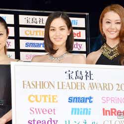 (左から)上戸彩、水原希子、観月ありさ