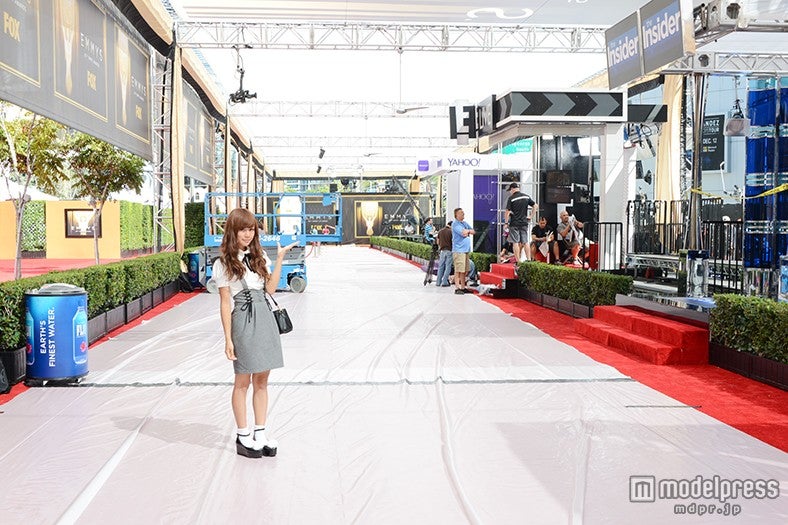 前日の会場を訪れたちさみぽ