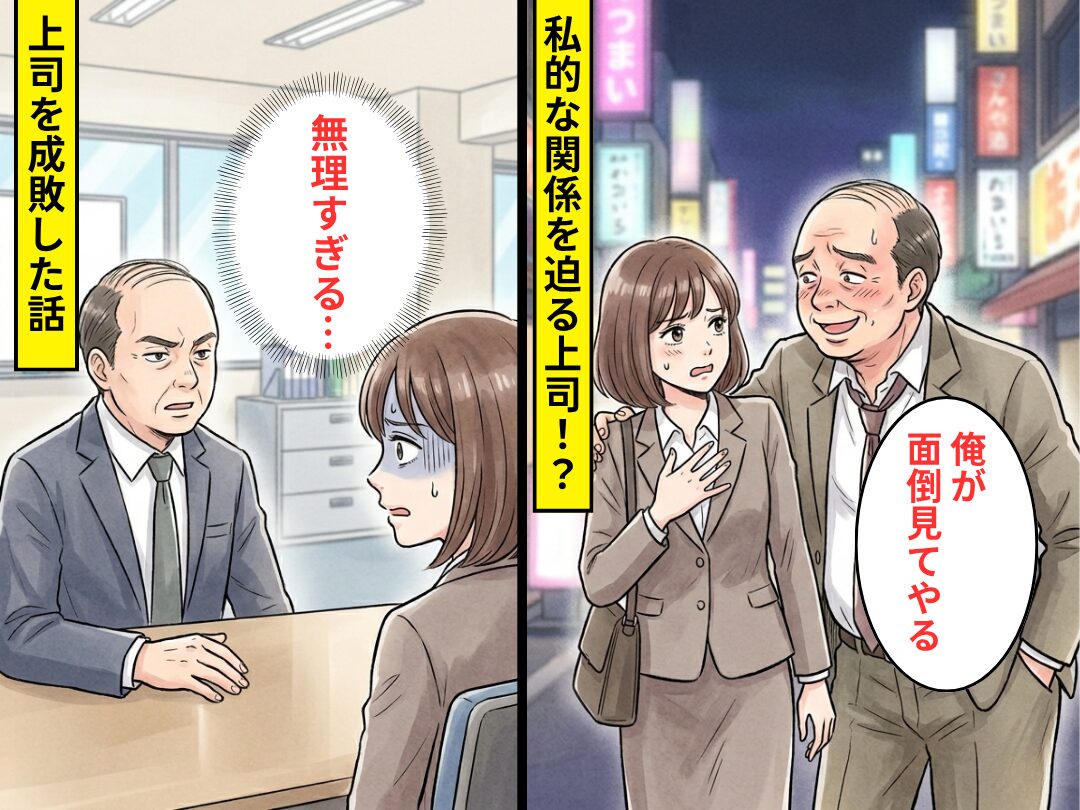 「俺が面倒見てやる」私的な関係を迫る上司！？だが⇒さらなる【無理すぎる一言】が返ってきて上司を成敗した話