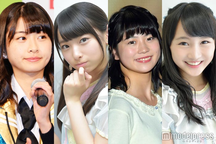ニコニコ(左から)松岡はな、久保怜音、小畑優奈、山本彩加(C)モデルプレス