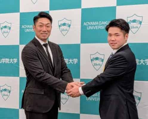DeNA 相川新監督が電撃訪問! 1位指名の青学大・小田康一郎は“吉田正尚2世”「超えるような選手になれる」