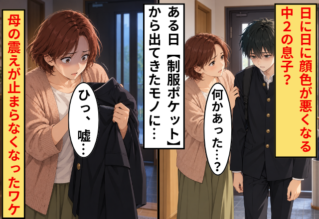 日に日に“顔色が悪くなる”中2の息子？ある日⇒【制服ポケット】から出てきたモノに…母の震えが止まらなくなった話