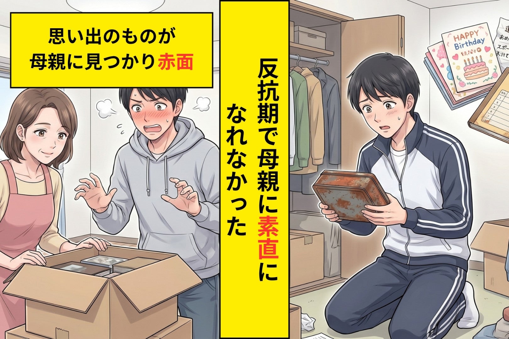 母に絶対見られたくなかった段ボール。一人暮らしの新居で、俺はその箱を開けられずにいる