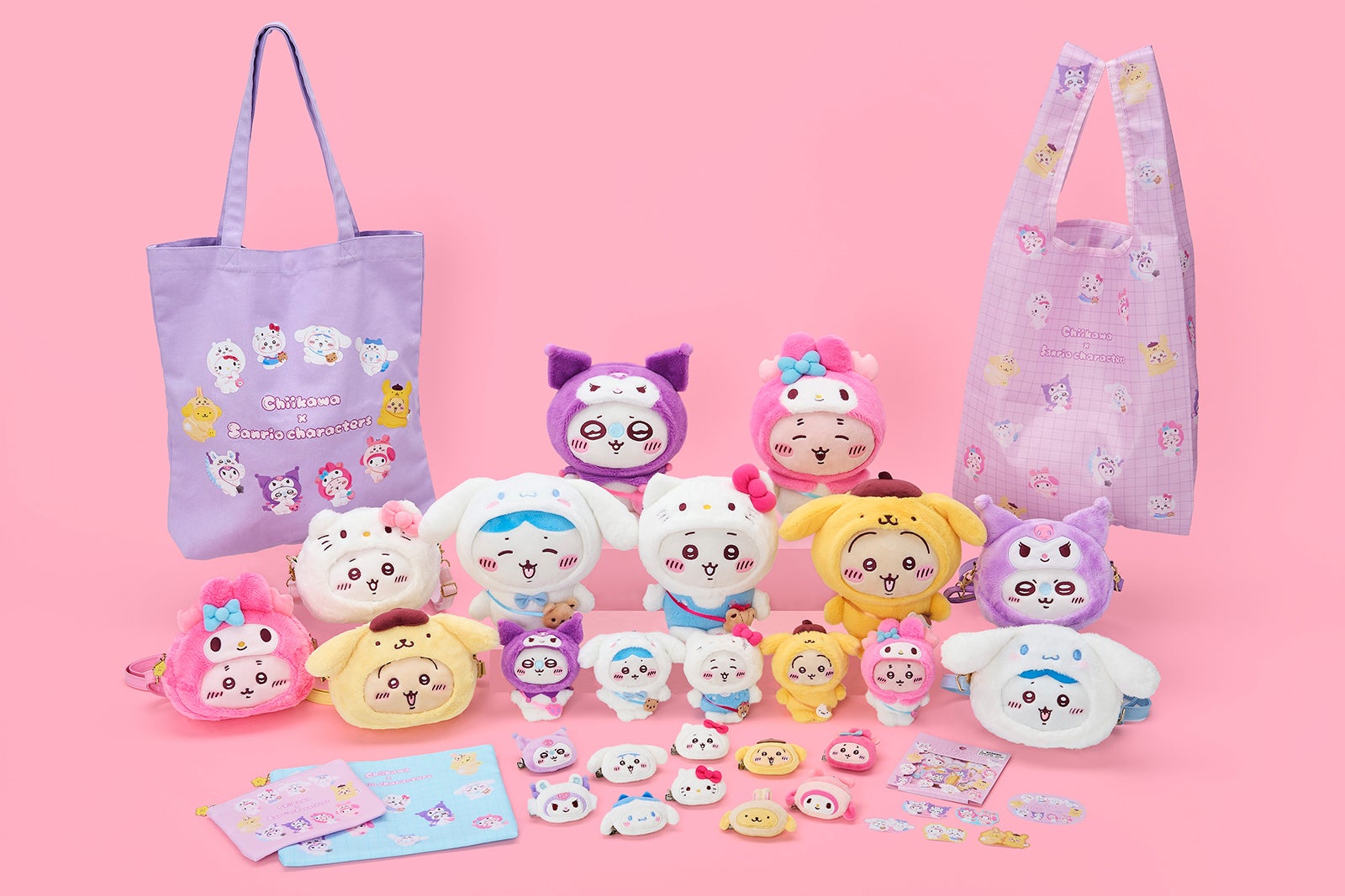 ちいかわ×サンリオコラボ　ぬいぐるみ　ちいかわ 21個セット サンリオオリジナルデザインで『ちいかわ』と「サンリオ