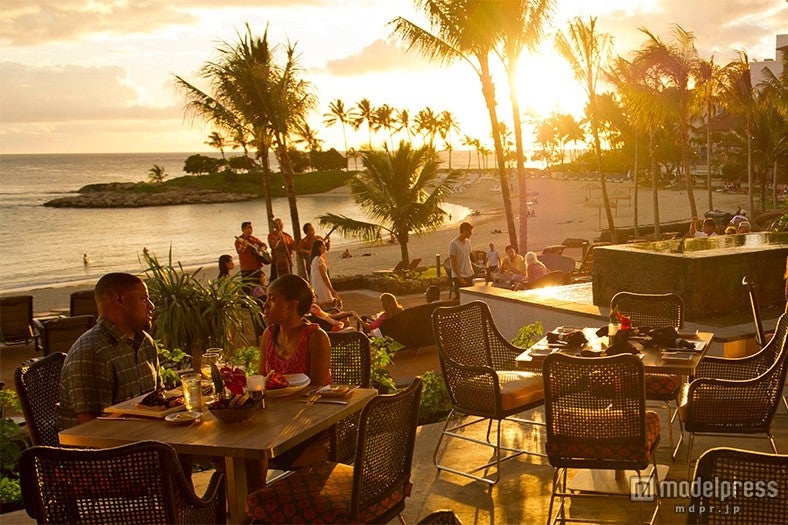 美しいサンセットを眺めながらディナー