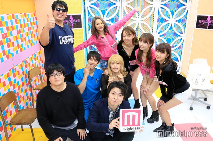 (前列左から)関町知弘、田所仁(中列左から)しゅんしゅんクリニックP、池田直人(後列左から)実方孝生、ゆきぽよ、吉野七宝実、日野麻衣、ななせ結衣 (C)モデルプレス