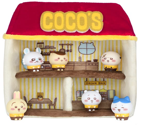 ココスオリジナルドールハウス+ソフビ人形 6種セット(提供写真)