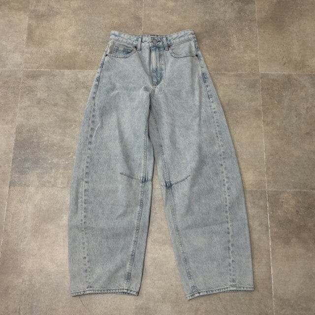 GU　バレルレッグジーンズ　BLUE