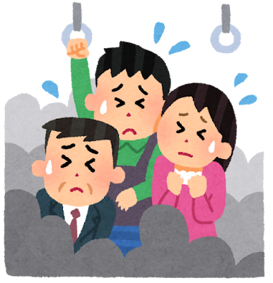 満員電車のイラスト