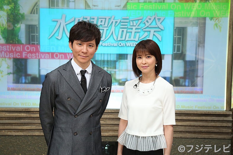 音楽番組「水曜歌謡祭」（フジテレビ系／毎週水曜よる7時57分～8時54分 ※初回は夜7時から2時間スペシャル）／（左から）アンジャッシュの渡部建、森高千里