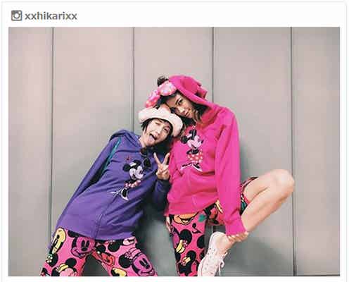 森星&水原佑果“双子ミニーコーデ”披露 ディズニーではしゃぐ動画も公開