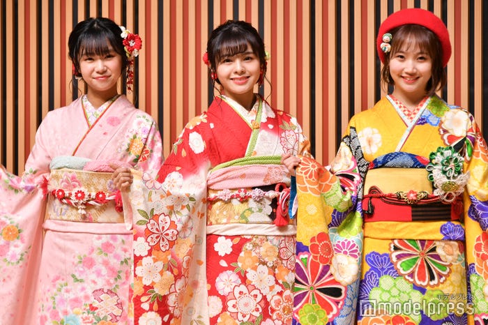 NGT48(左から)真下華穂、本間日陽、山田野絵(C)モデルプレス