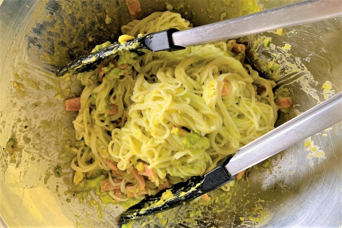 アボカドカルボナーラそうめん