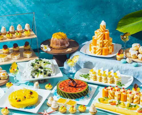 沖縄で地元フルーツ使用の夏スイーツビュッフェ、スイカ風チーズケーキやマンゴーケーキなど約15種