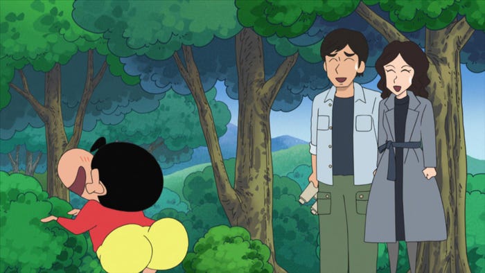 野原しんのすけ、相馬日和、相馬凛子(C)臼井儀人/双葉社・シンエイ・テレビ朝日・ADK