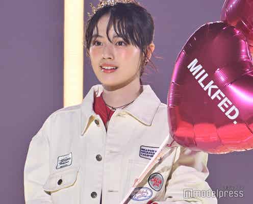 26年度朝ドラ主演の上坂樹里、遊び心溢れるワッペンジャケット着こなし【TGC2025A/W】