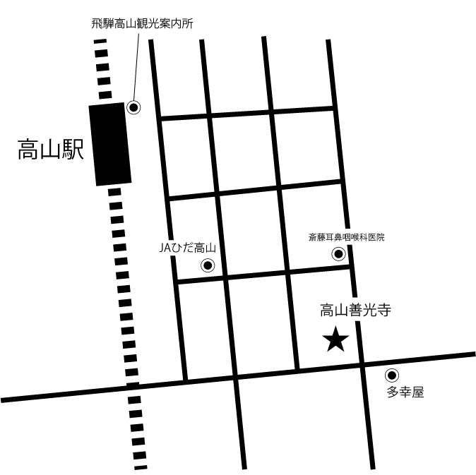 TEMPLE HOTEL 高山善光寺マップ／画像提供：シェアウィング