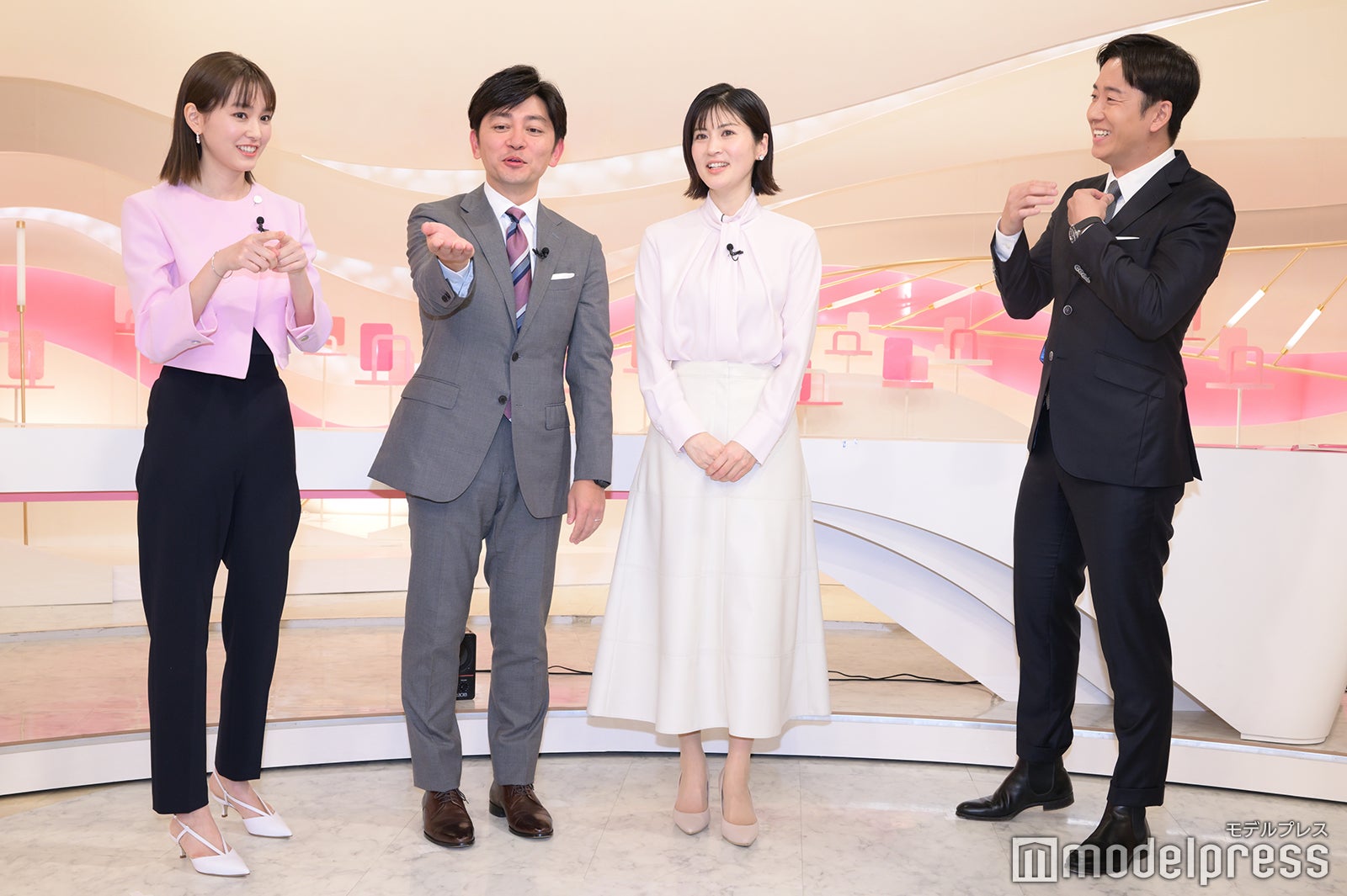 桐谷美玲、森圭介アナウンサー、鈴江奈々アナウンサー、斎藤佑樹（C）モデルプレス