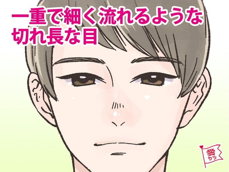 一重で細く流れるような切れ長の目