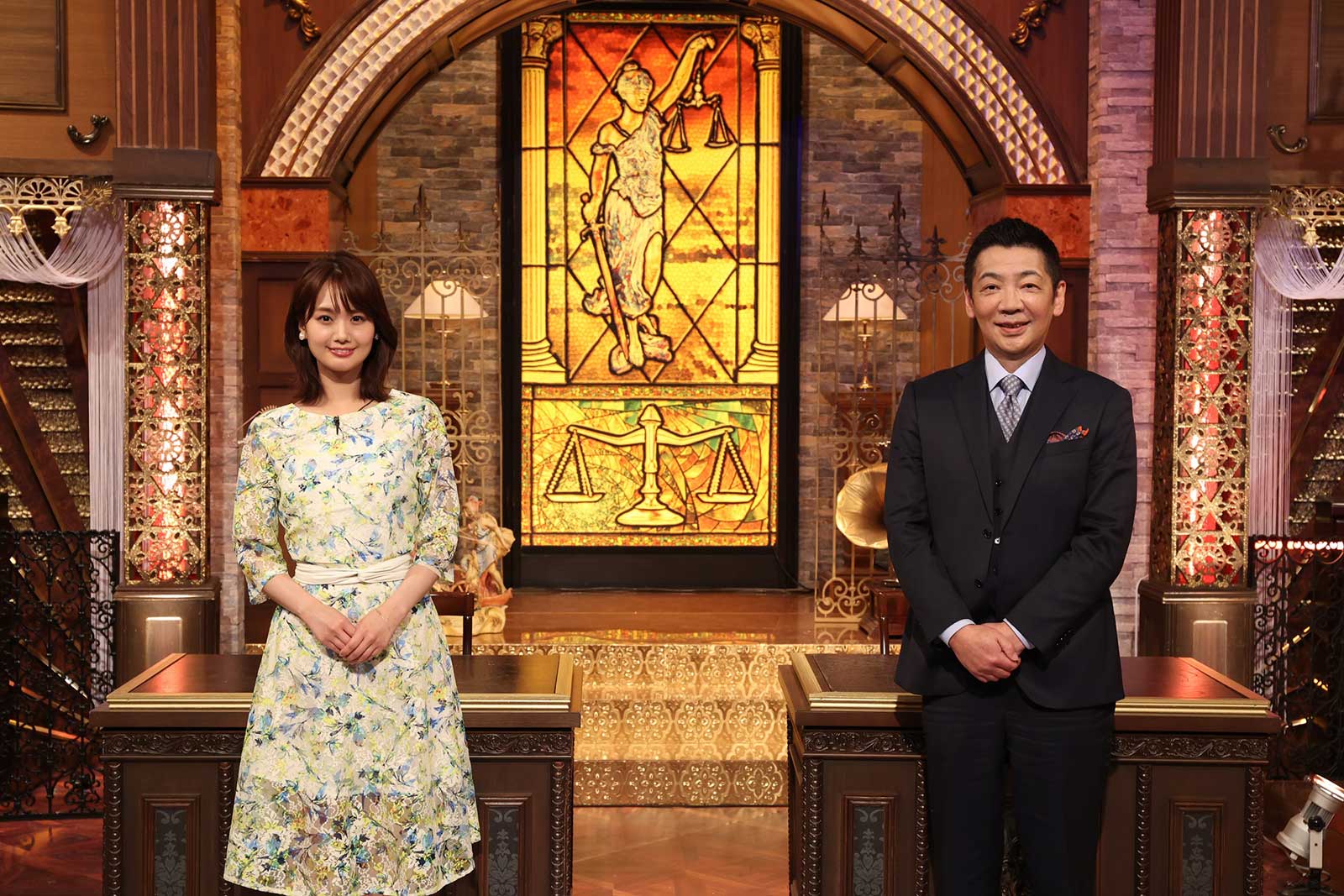 （左から）井上清華フジテレビアナウンサー、宮根誠司 （C）フジテレビ