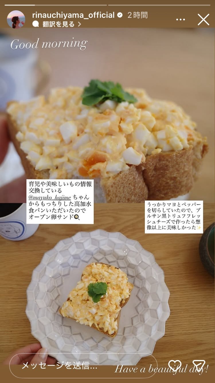 内山理名Instagramストーリーズより