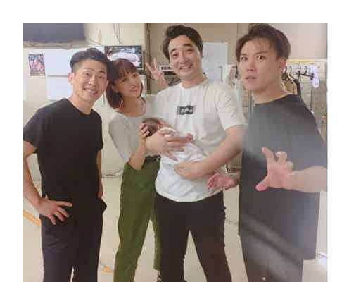 近藤千尋、愛娘がジャンポケと対面「明日から育児また頑張れる」