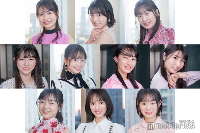 「私が女優になる日_」プロジェクトメンバー/上段左から:岡田里穗、三浦涼菜、高橋七海(中段左から)渋谷風花、飯沼愛、出口真帆、肱岡加那美(下段左から)武山瑠香、赤穂華、高倉萌香(C)モデルプレス