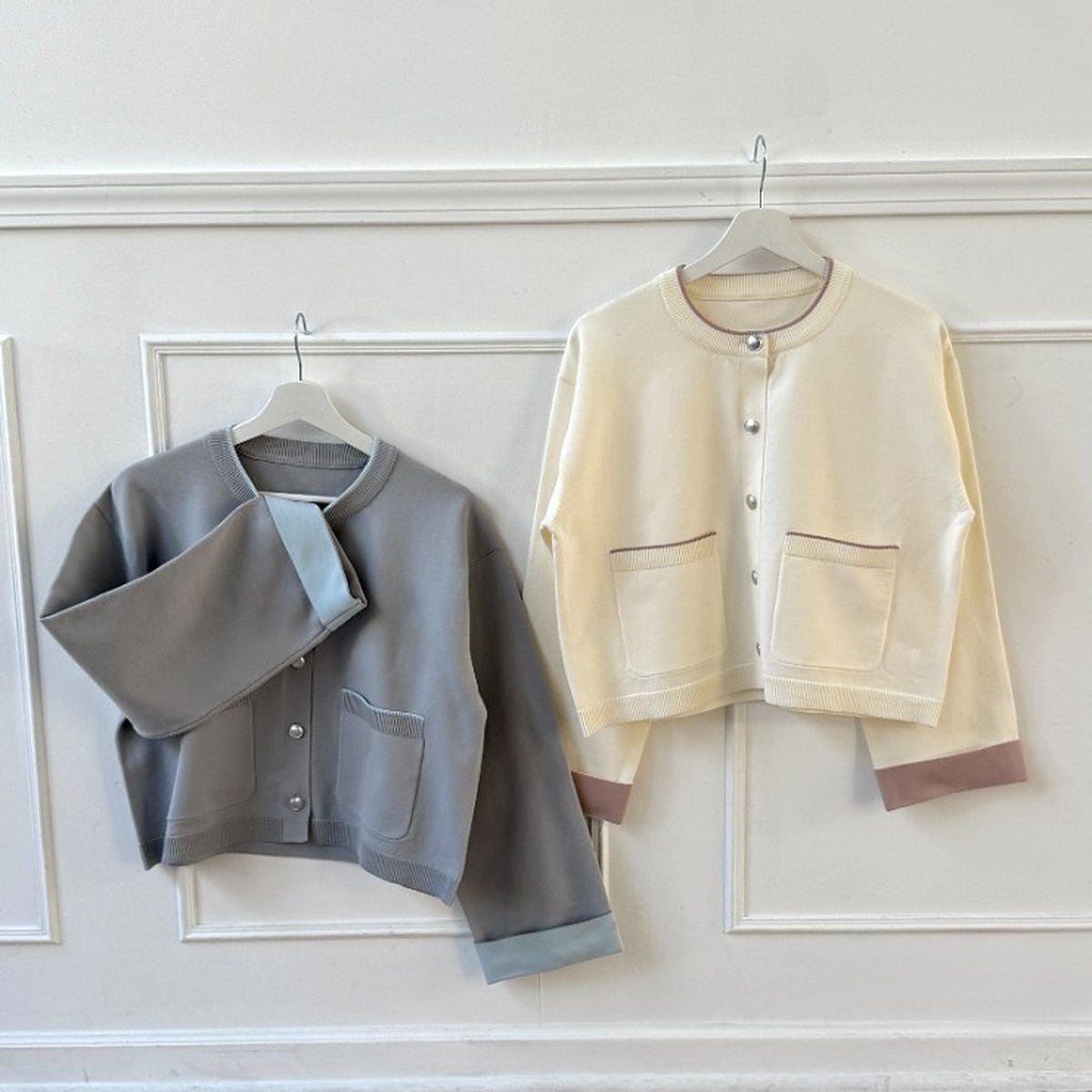 しまむら 配色ニットカーディガン(miyo) しまむらの配色ニットカーディガン(miyo)