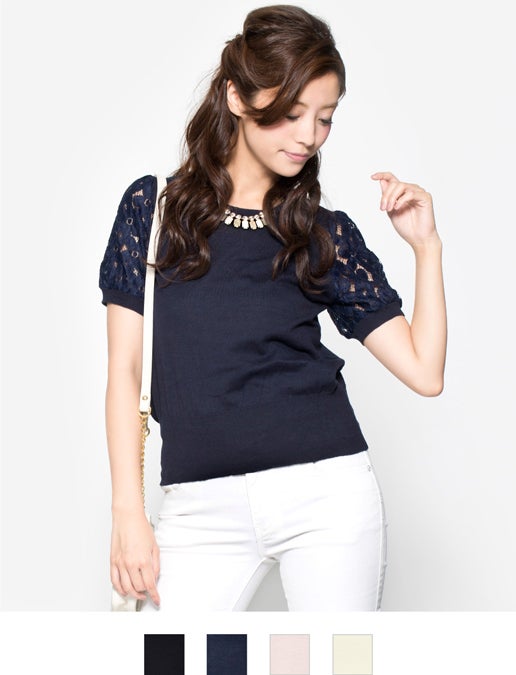 袖レースニット「DEPARTMENT」￥3,980 (税込)