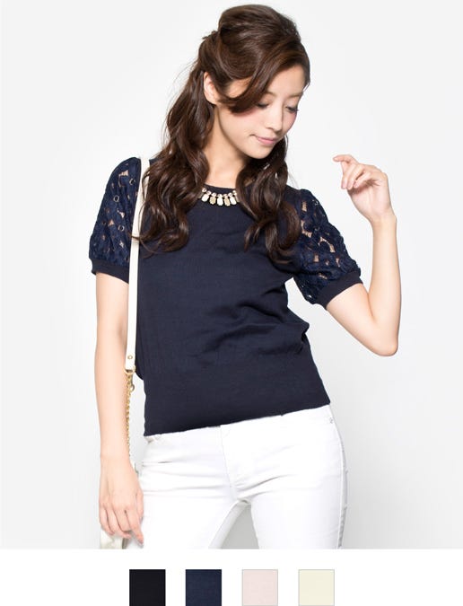 袖レースニット「DEPARTMENT」¥3,980 (税込)