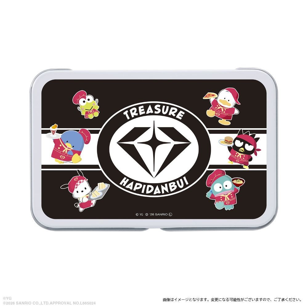 【TREASURE×HAPIDANBUI CAFE】キャンディー缶　税込1,500円（C）2026 SANRIO CO., LTD. APPROVAL NO. L665024 （C）YG. All rights reserved.