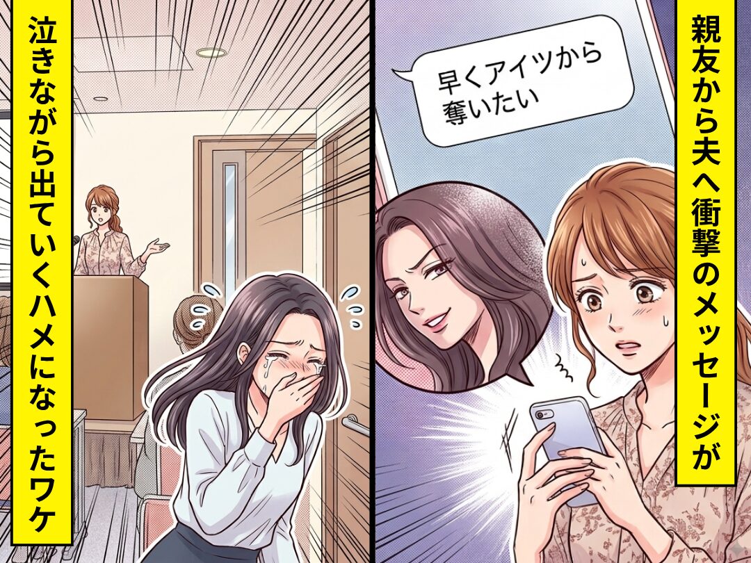 10年来の親友から夫へ…「早くアイツから奪いたい」衝撃のメッセージが！？しかし⇒親友が泣きながら逃げ出したワケ