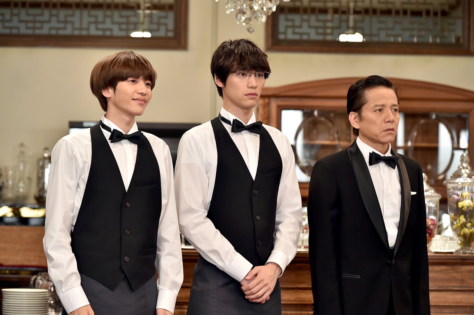 （左から）志尊淳、福士蒼汰、勝村政信／『Heaven？～ご苦楽レストラン～』より（C）TBS