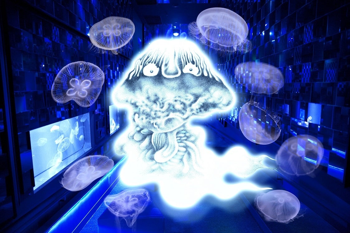 すみだ水族館×水木しげる「クラゲ万華鏡トンネル」が背筋も凍るホラー