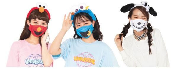 USJ、エルモやスヌーピーのオリジナルマスク登場 カチューシャとセットで一層キャラに“なりきり”