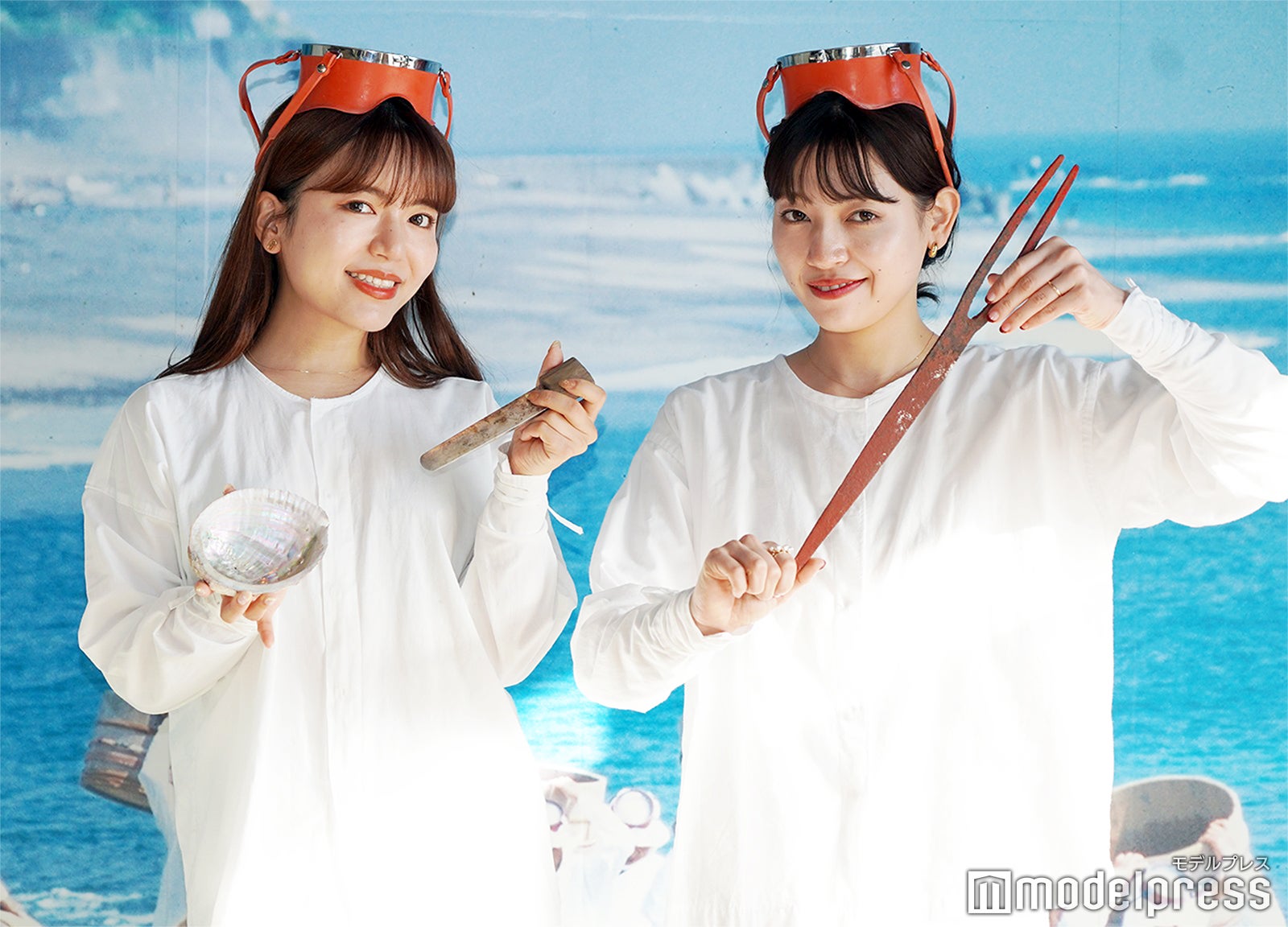 海女さんコスチュームに着替えてフォトブースでパチリ！ （C）モデルプレス