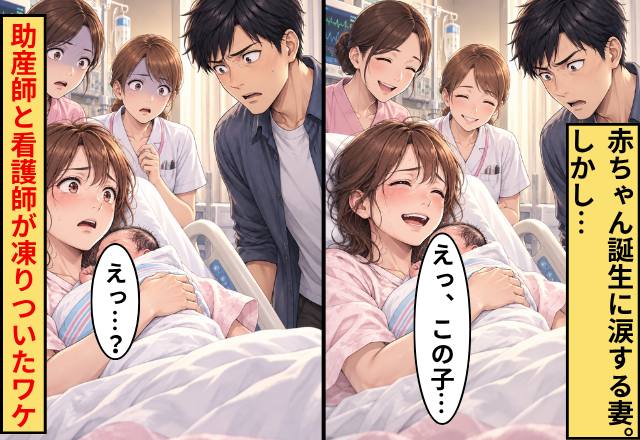 赤ちゃん誕生に涙する妻。しかし、夫「えっ、この子…」⇒その直後、助産師と看護師が凍りついたワケ