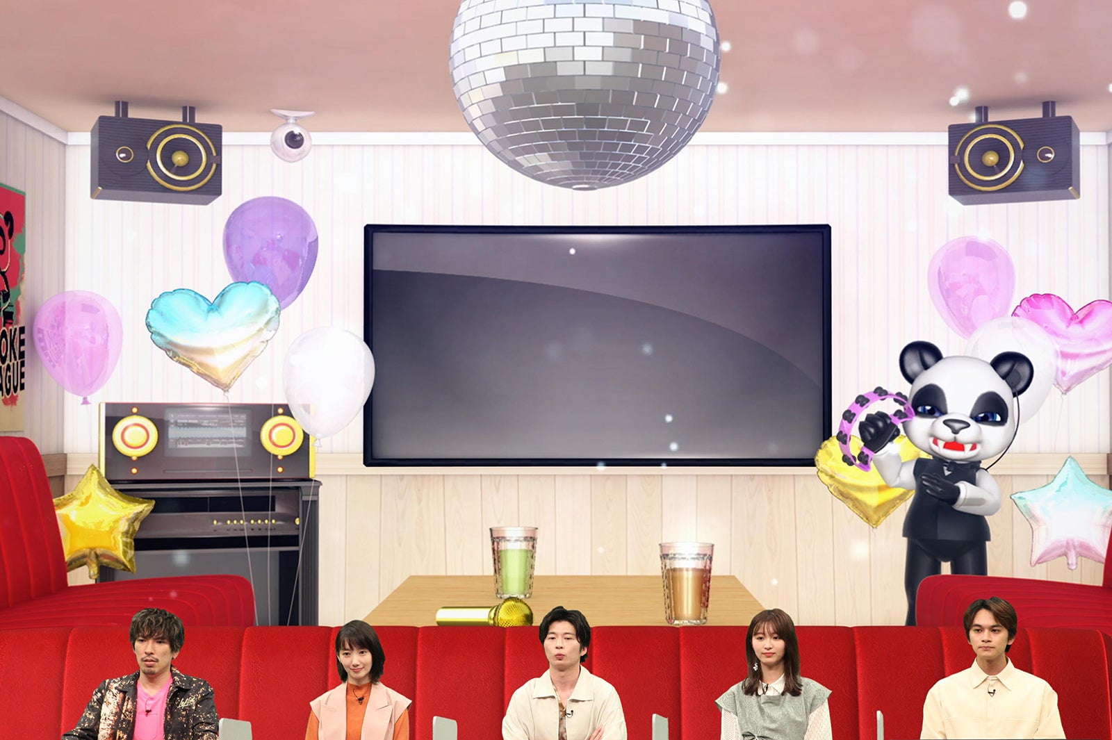 （左から）りんたろー。、波瑠、田中圭、岡崎紗絵、北村匠海 （C）フジテレビ