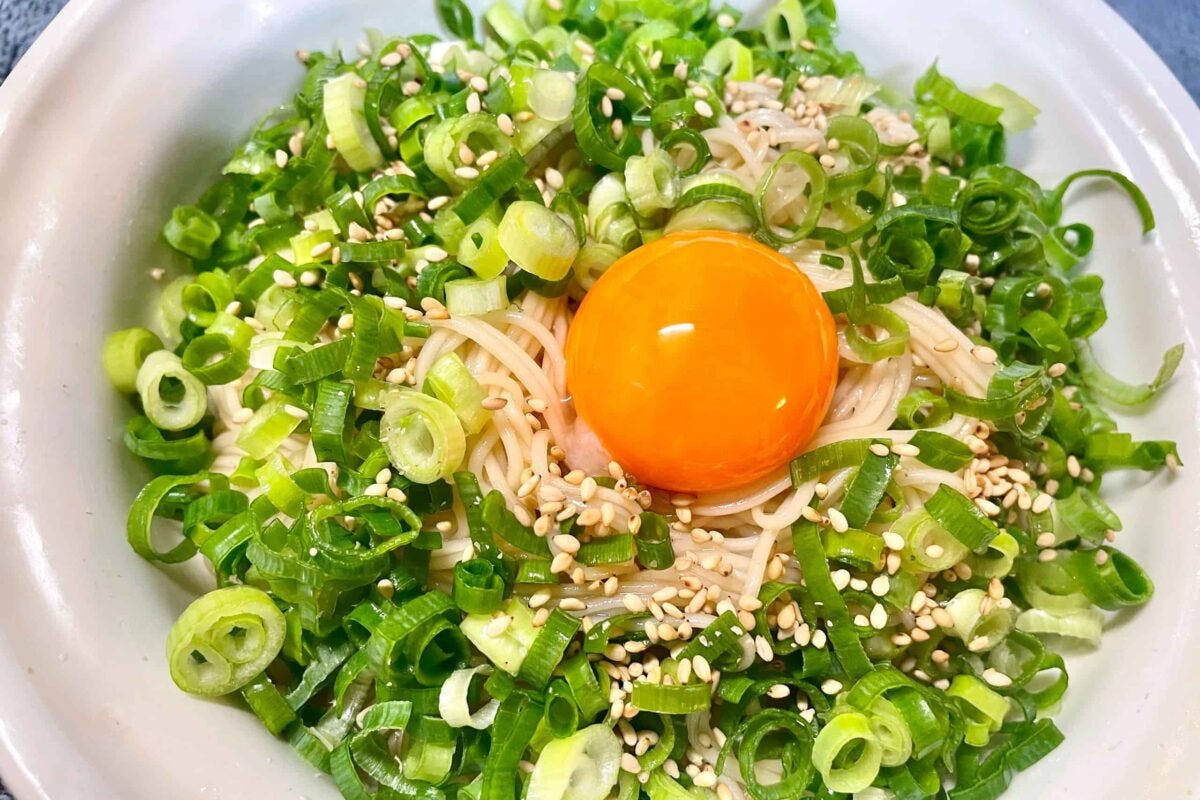 悪魔のネギだく油そうめん