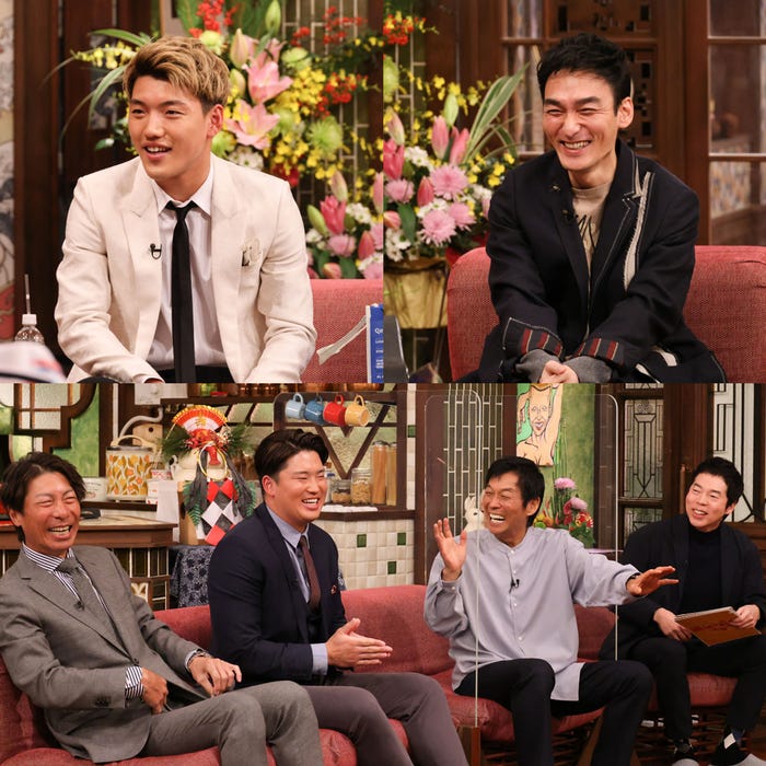 (上段左から)堂安律、草なぎ剛(下段左から)高津臣吾、村上宗隆、明石家さんま、今田耕司(C)カンテレ・フジテレビ