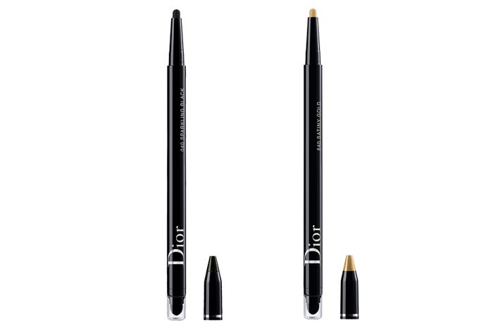 (左から)「ディオールショウ 24H スティロ ウォータープルーフ 040 スパークリング ブラック」「同 640 サティニー ゴールド」(提供写真)