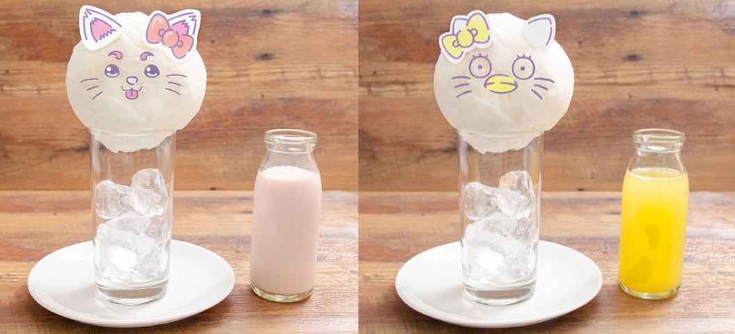 定春のわたがしドリンク 980円、エリザベスのわたがしドリンク 980円 （C）空知英秋／集英社・テレビ東京・電通・BNP・アニプレックス（C）1976，1982，2019 SANRIO CO．，LTD．TOKYO，JAPAN