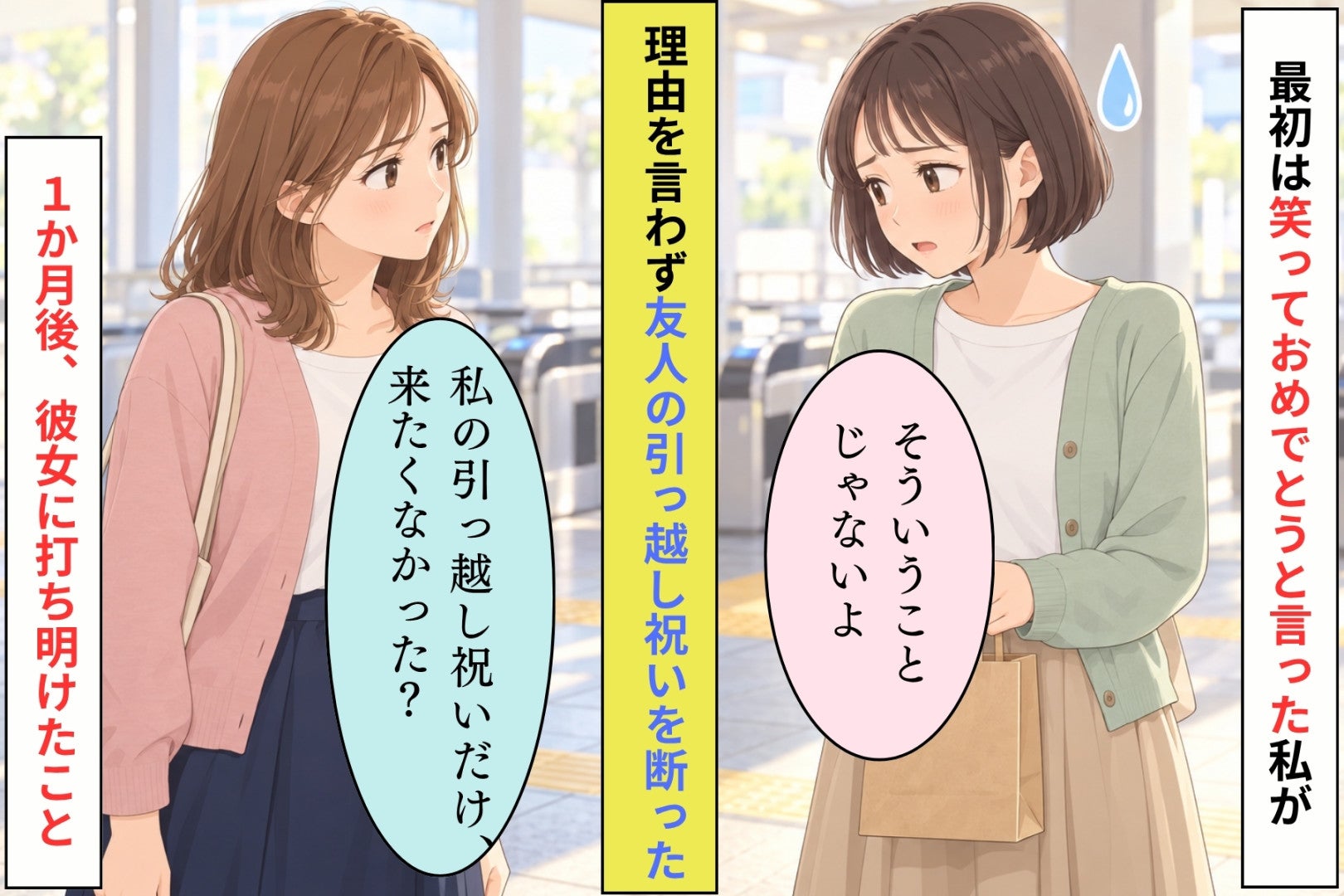 理由を言わずに友人の引っ越し祝いを断った私。「予定があるわけじゃないんだけど」の続き