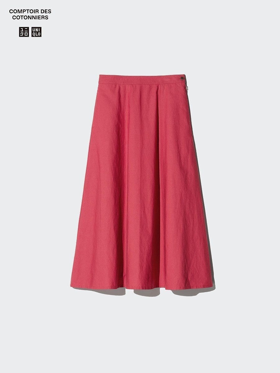 ユニクロのリネンブレンドフレアスカート