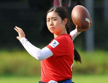 28年ロス五輪で初採用のフラッグフットボール日本代表が練習公開 女子QB磐田「メダル獲得を目指していきたい」