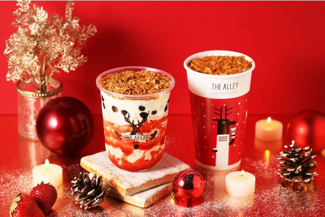 ジ アレイ、ストロベリー＆ティラミスの限定ラテ登場 カリカリフレークがアクセント