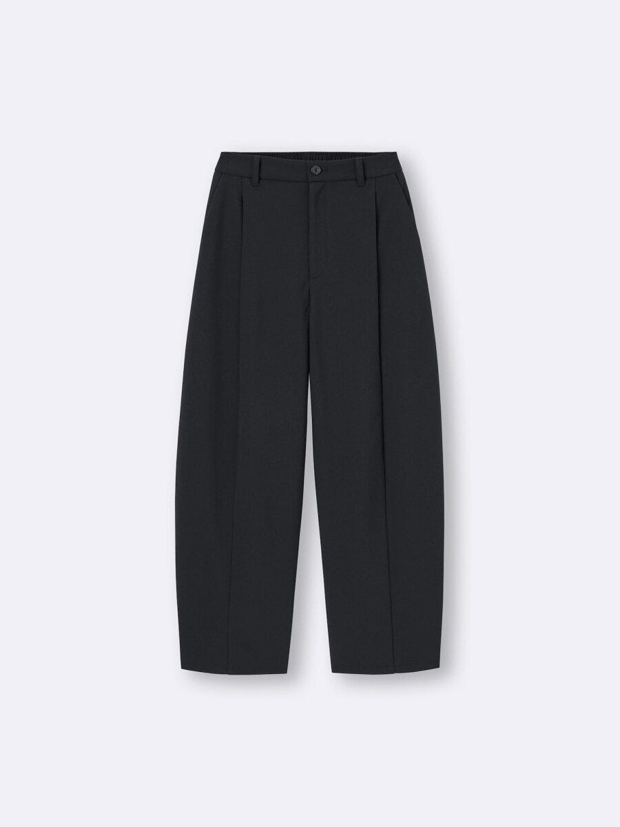 ブラッシュドワイドテーパードパンツ 2026gu値下げレディースブラッシュドワイドテーパードパンツ