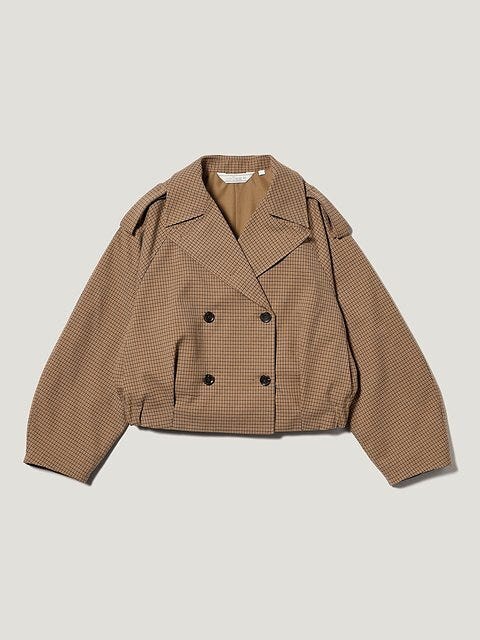 GUのショートトレンチチェックコート