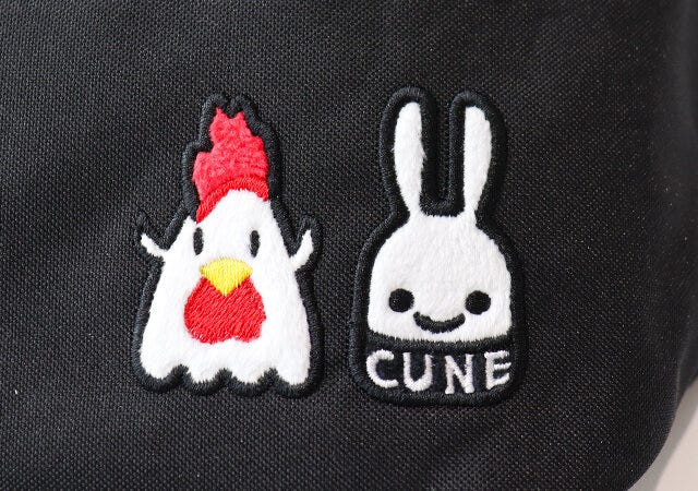 からあげくんとCUNEの刺繍ロゴ