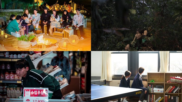 (左上から時計回り)Netflixシリーズ「脱出おひとり島」シーズン1&2独占配信中、シーズン3:2023年独占配信/Netflixシリーズ「Siren: Survive the Island(英題)」2023年独占配信/Netflixシリーズ「Nineteen to Twenty(英題)」2023年独占配信/Netflixシリーズ「ゾンビバース」2023年独占配信